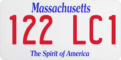 MA license plate 122LC1