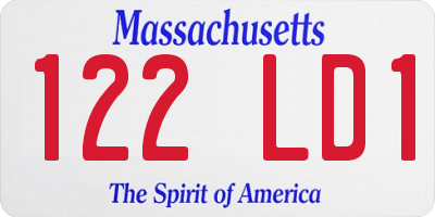 MA license plate 122LD1