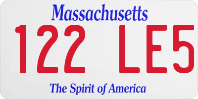 MA license plate 122LE5