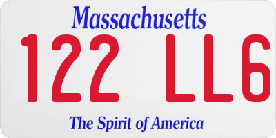 MA license plate 122LL6
