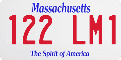 MA license plate 122LM1