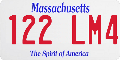 MA license plate 122LM4