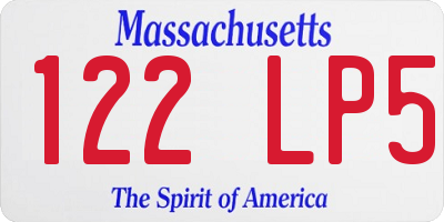 MA license plate 122LP5