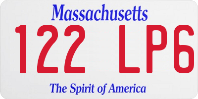 MA license plate 122LP6