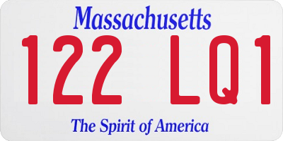 MA license plate 122LQ1