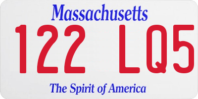 MA license plate 122LQ5
