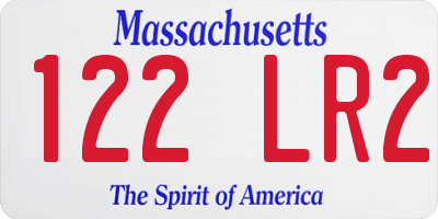 MA license plate 122LR2