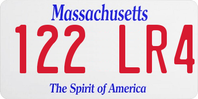 MA license plate 122LR4