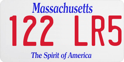 MA license plate 122LR5