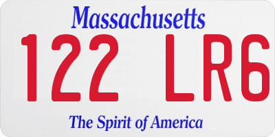 MA license plate 122LR6