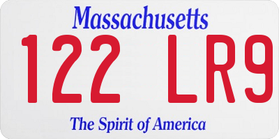 MA license plate 122LR9