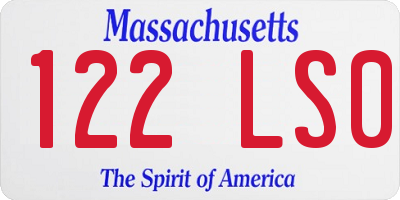 MA license plate 122LS0