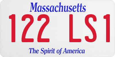 MA license plate 122LS1