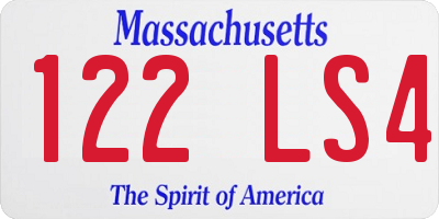 MA license plate 122LS4