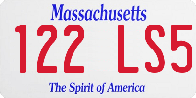MA license plate 122LS5