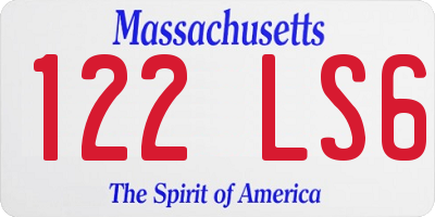 MA license plate 122LS6