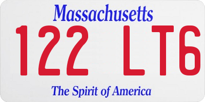 MA license plate 122LT6