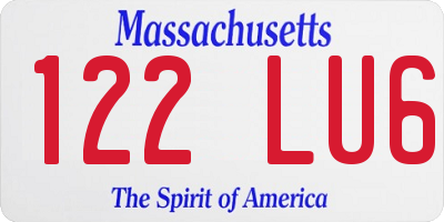 MA license plate 122LU6