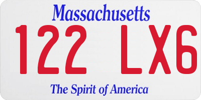 MA license plate 122LX6