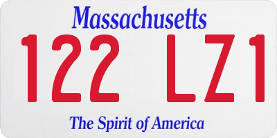 MA license plate 122LZ1