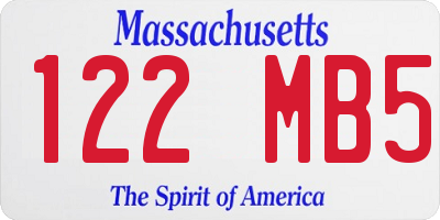 MA license plate 122MB5