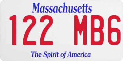 MA license plate 122MB6