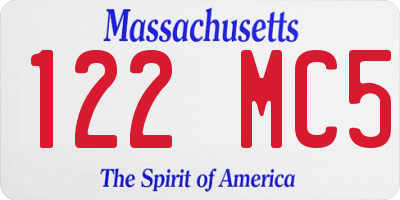 MA license plate 122MC5