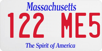 MA license plate 122ME5