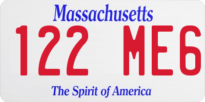 MA license plate 122ME6