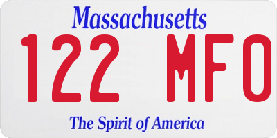MA license plate 122MF0
