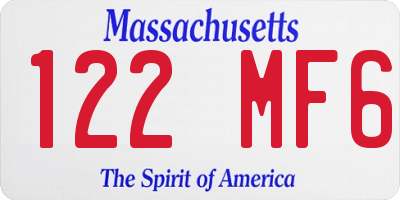 MA license plate 122MF6