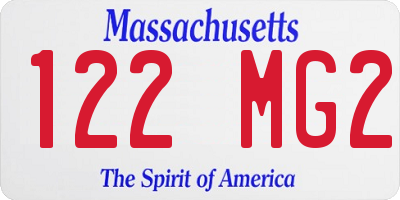 MA license plate 122MG2