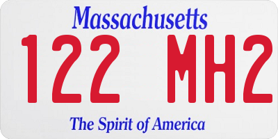 MA license plate 122MH2