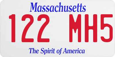 MA license plate 122MH5