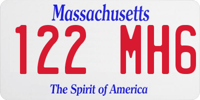 MA license plate 122MH6
