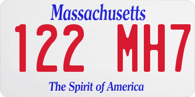 MA license plate 122MH7