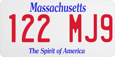 MA license plate 122MJ9