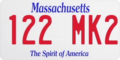 MA license plate 122MK2