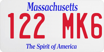 MA license plate 122MK6