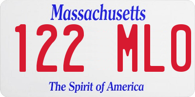 MA license plate 122ML0