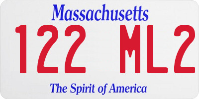 MA license plate 122ML2