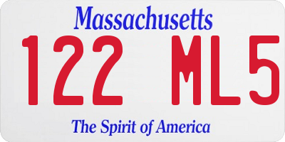 MA license plate 122ML5
