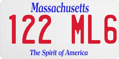 MA license plate 122ML6