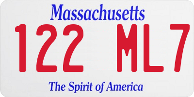 MA license plate 122ML7