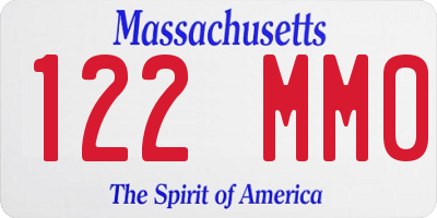 MA license plate 122MM0