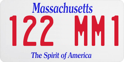 MA license plate 122MM1