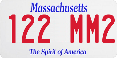 MA license plate 122MM2