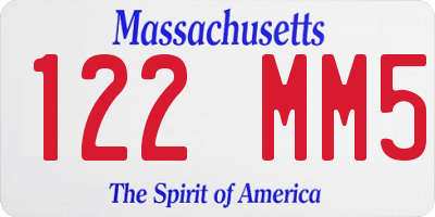 MA license plate 122MM5