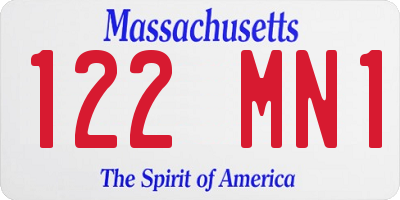 MA license plate 122MN1