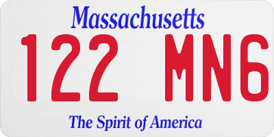 MA license plate 122MN6